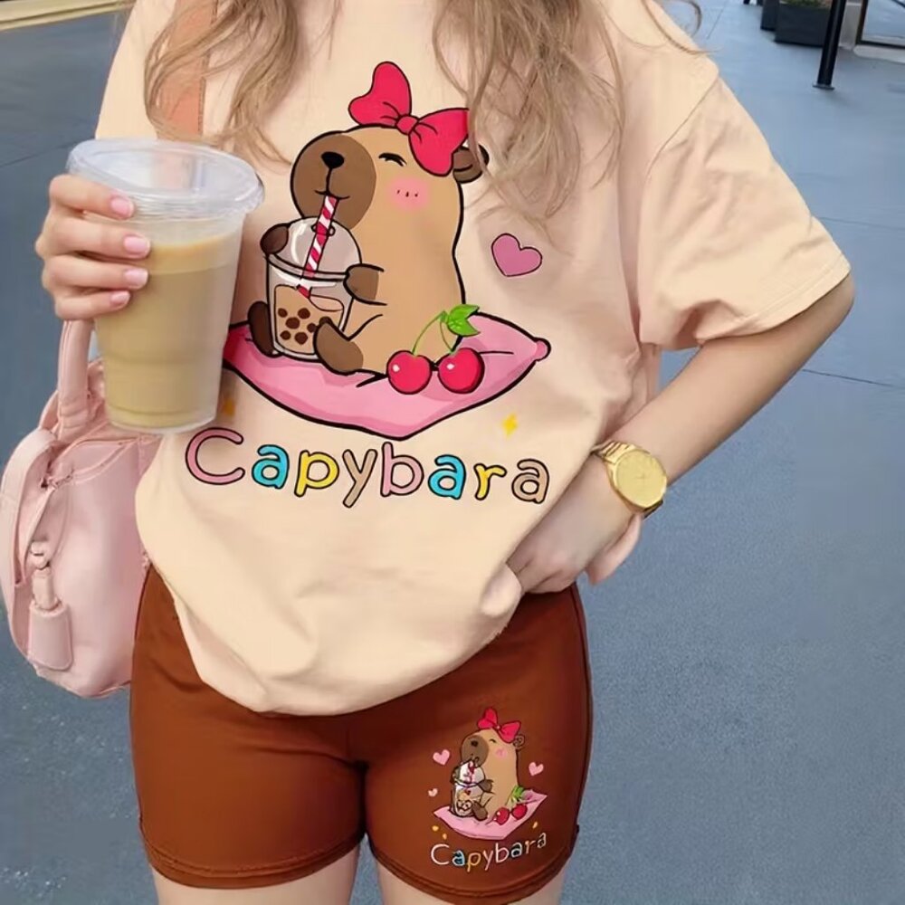 CapybarTee and Shorts Set BONUS Hair Clips Matching